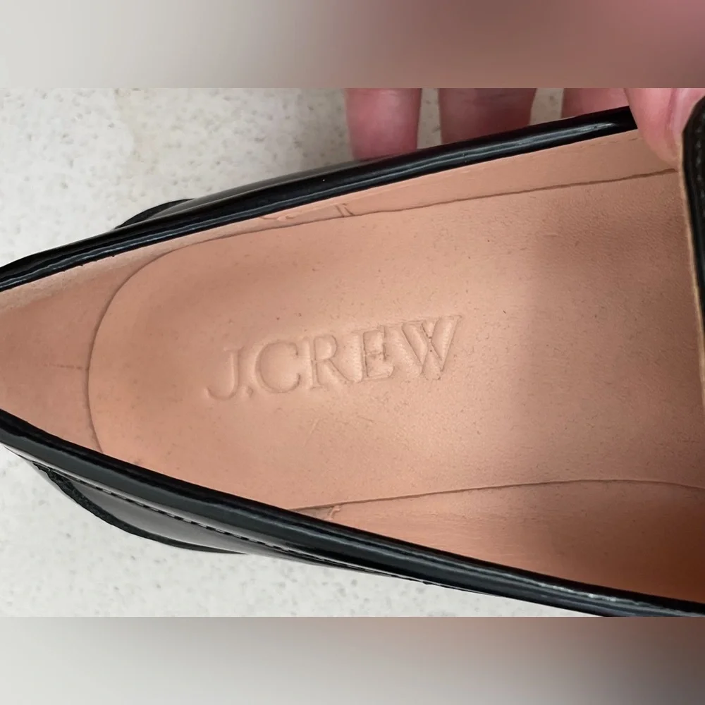 J. Crew Spazzolato Leather Jeweled Loafers - Size 7.5